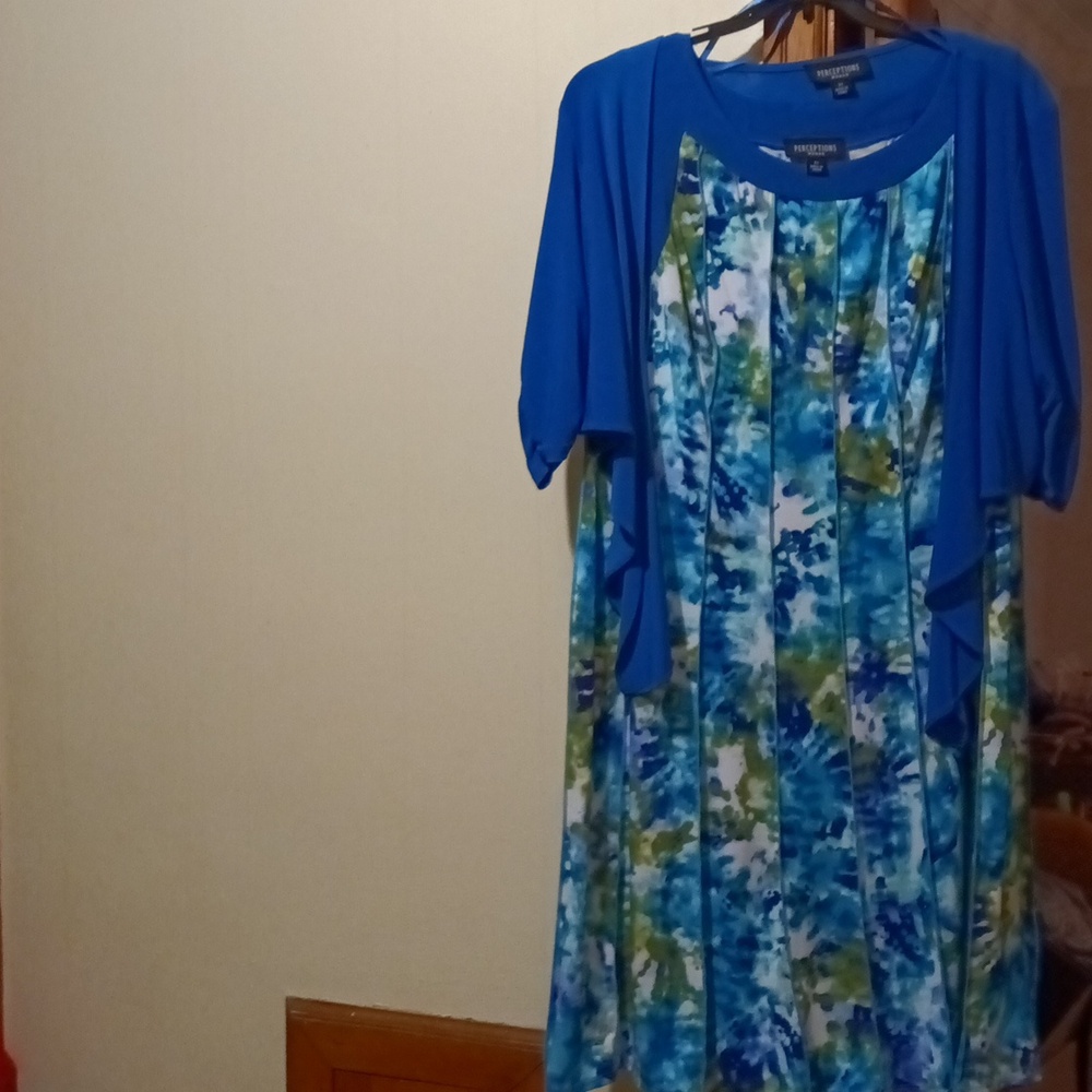 Women's blue 2 piece dress